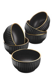 Hermia Juego de 6 Cuencos C-DD07 Negro